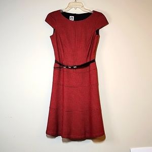 Anne Klein Boat Neck Cap Sleeve Fit & Flare Dress Size 2